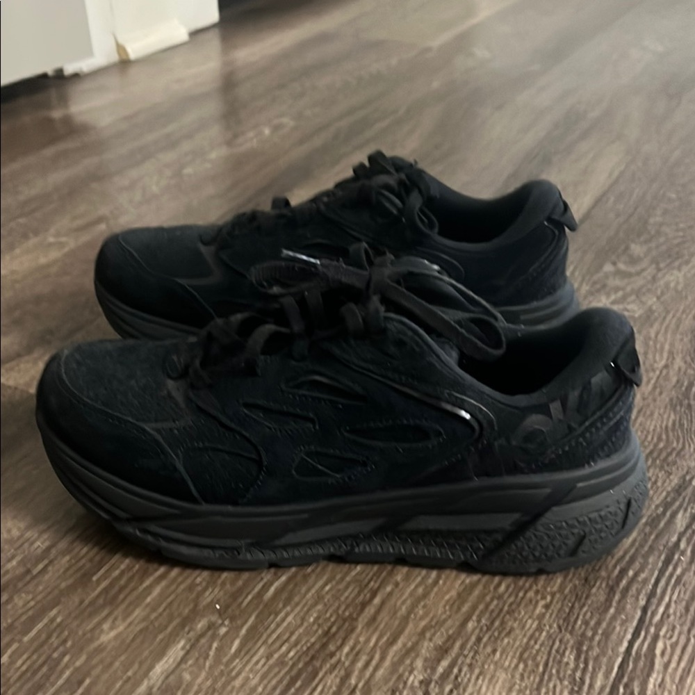 HOKA Clifton L Black Suede